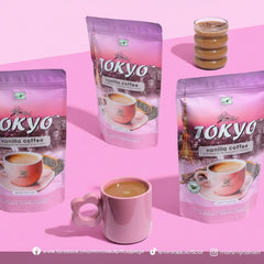 Tokyo Vanilla Coffee with Collagen, Chia Seeds & Glutathione – 10 Sachets Creamy Keto-Friendly Drink – 210g