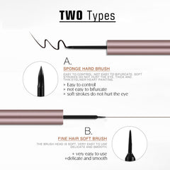 O.TWO.O A&B Head Waterproof Long Lasting Matte Liquid Eyeliner Fast Dry Vegan Black Eye Liner