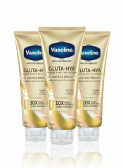 Vaseline Gluta-Hya Flawless Bright Body Lotion (330 ml) | 3-Pcs Promo
