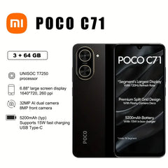 POCO C71 Black 3GB RAM 64GB ROM