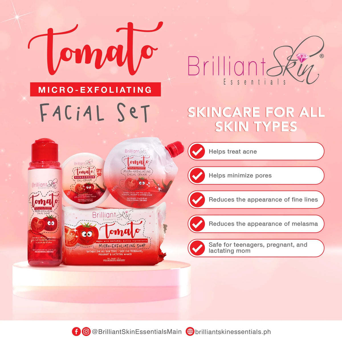 Brilliant Tomato Micro - Exfloliating Facial Set
